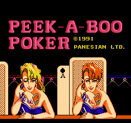 Peek-a-Boo Poker title screen for NES